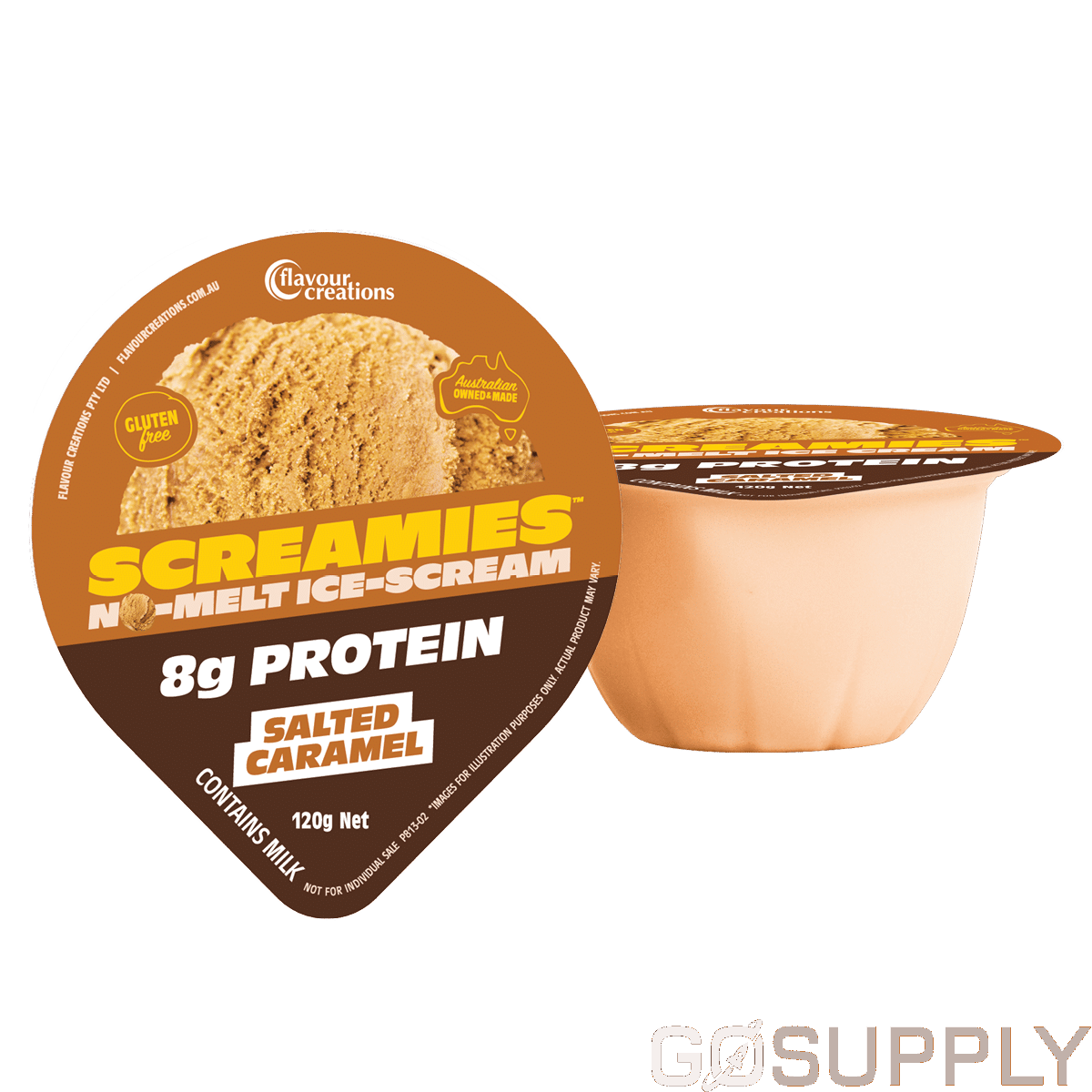 SCREAMIES 2.4KCAL ICE CREAM - Flavor: SALTED CARAMEL IDDSI Level: 4