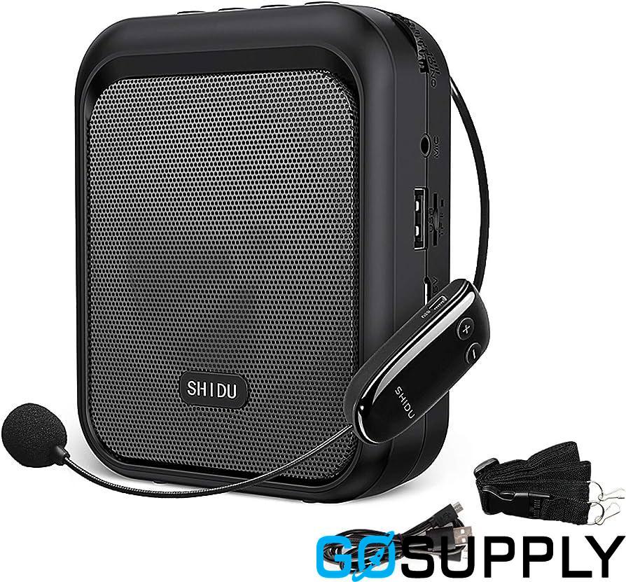SHIDU 10W Voice Amplifier with UHF Wireless Microphone Headset - 1800Mah Portable Personal Speaker for Teachers
