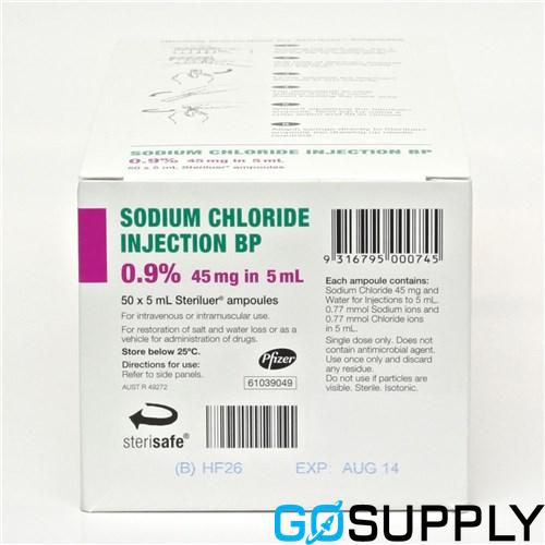 SODIUM CHLORIDE 0.9% 5ML 50 STERILUER