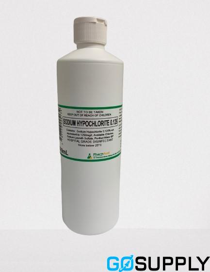 SODIUM HYPOCHLORITE - Volume: 500ML Concentration: 0.125