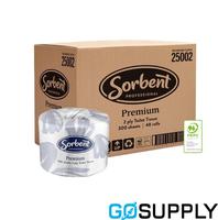 SORBENT PROFESSIONAL TOILET PAPER - Ply: 2PLY Type: LUXURY Sheet Count: 300SH - Carton (48 Single)