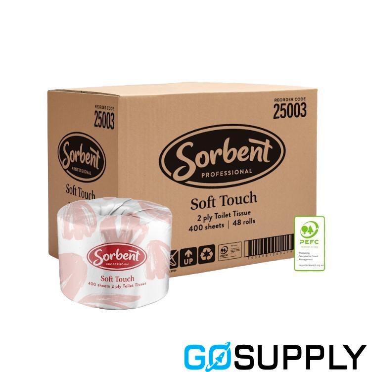 SORBENT PROFESSIONAL TOILET PAPER - Ply: 2PLY Type: SFT TOUCH Sheet Count: 400SH