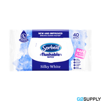 SORBENT SILKY WHITE WIPES 40S Flushable