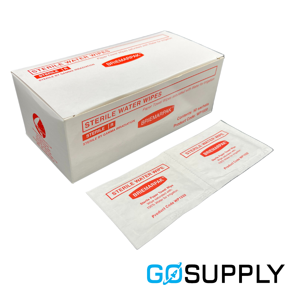 STERILE WATER WIPE SACHET PACK 50