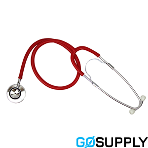 STETHOSCOPE DUAL HEAD - Color: Red Material: Aluminium Polished Head