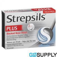STREPSILS PLUS BLOCK NOSE RLF - Pack Size: 36 - Packet (36 Single)