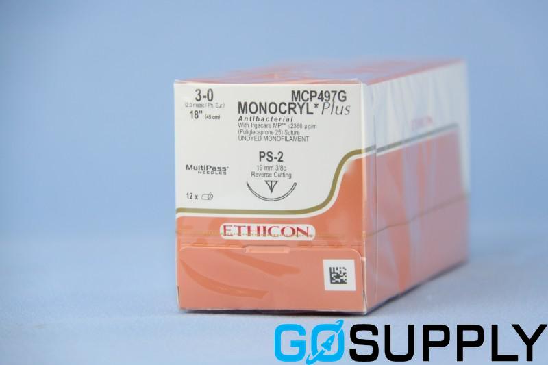 SUTURE MONOCRYL PLUS - Size: 3/0 Color: UNDYED Length: 45CM