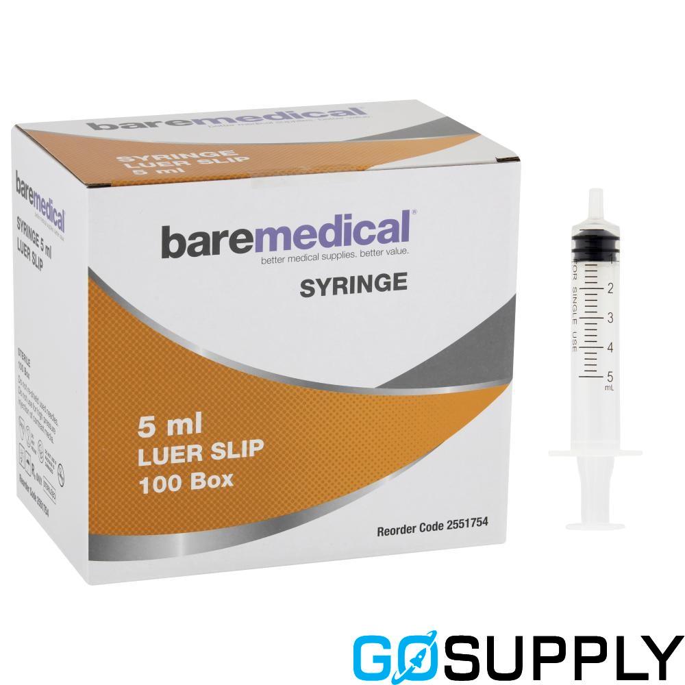 SYRINGE 5ML LUER - Tip Type: Slip