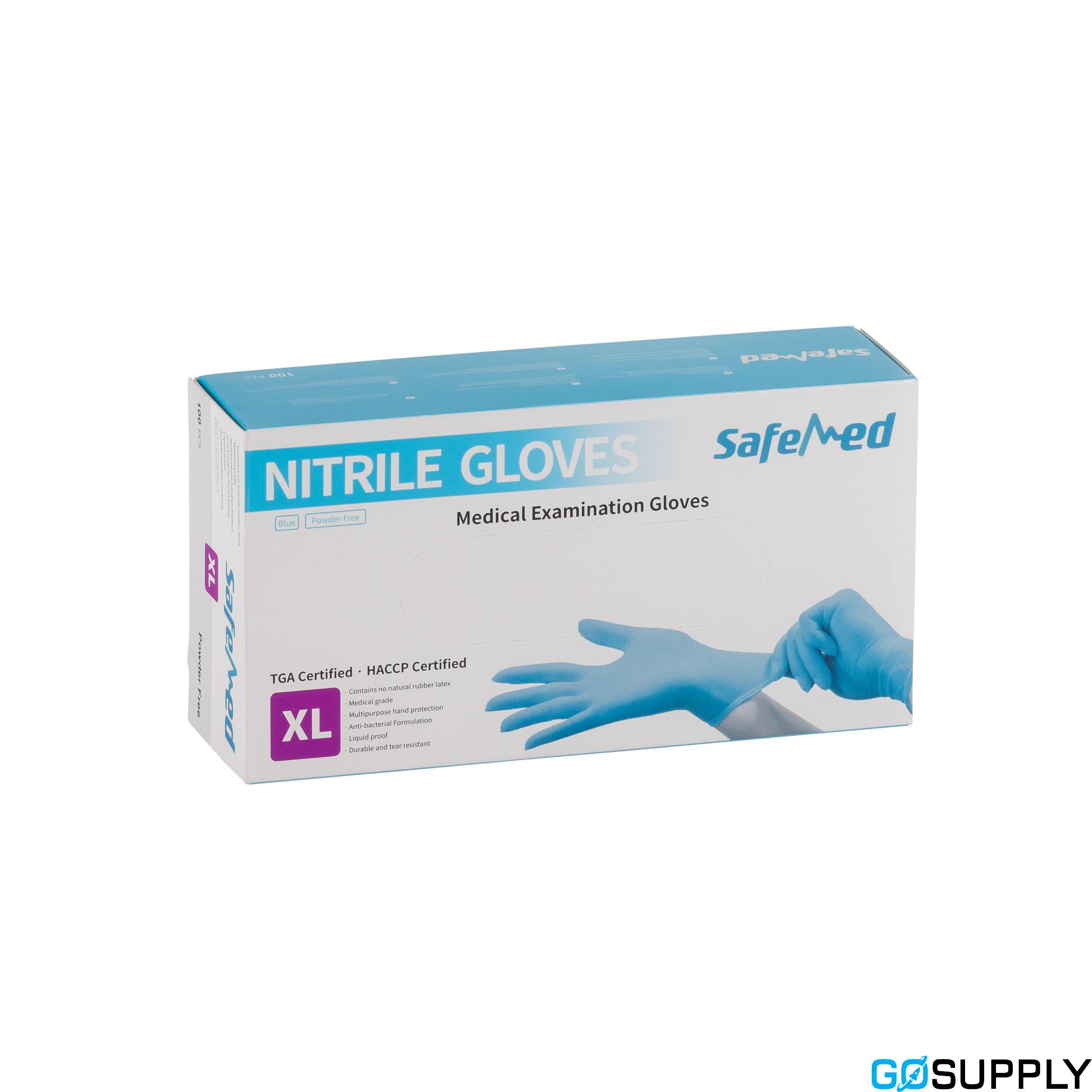 SafeMed Nitrile Gloves (XXL · Powder Free)