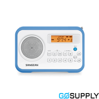 Sangean PRD18 AM/FM Portable Radio, White/Blue