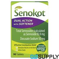 Senokot Tablets - Dosage: 8mg/50mg Pack Size: 90 - Packet (90 Single)
