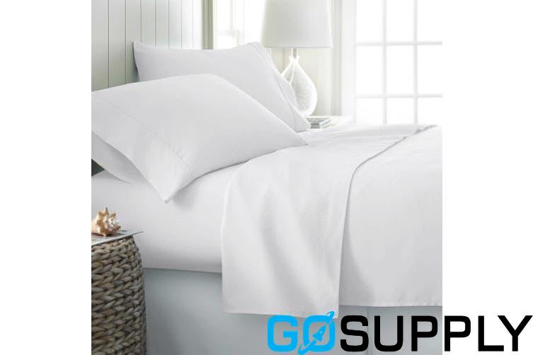 Single Bed Sheet set - Color: White Thread Count: 2000TC