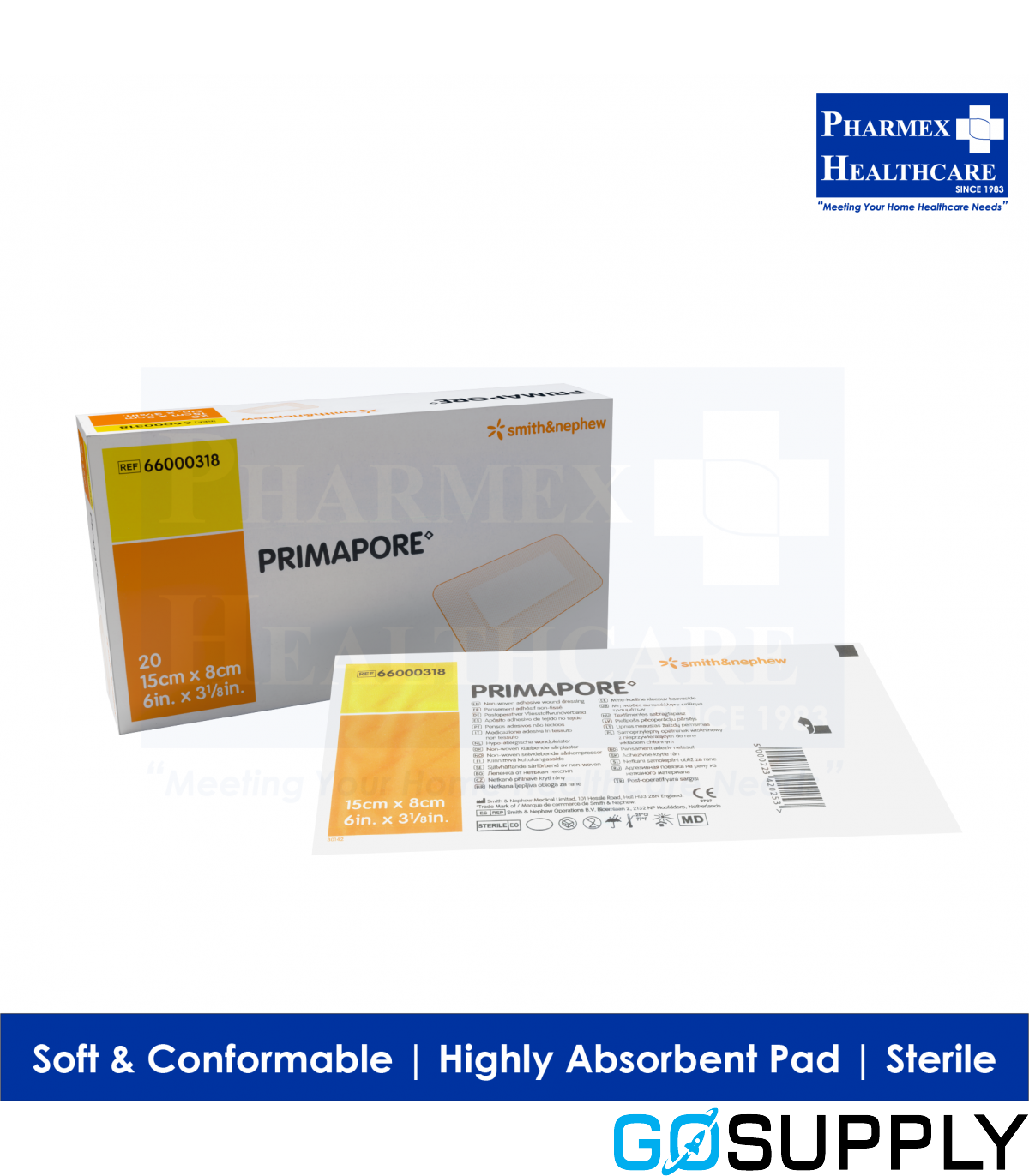 Smith & Nephew Primapore Dressings - Size: 15cm x 8cm