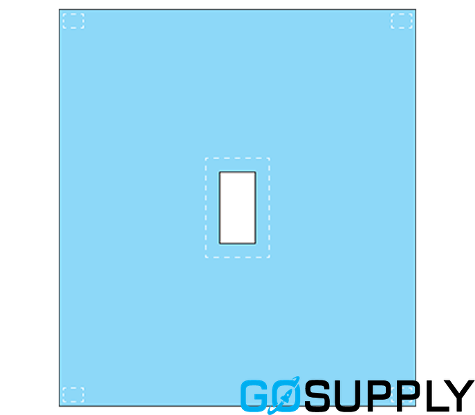 Spinal Drape with Adhesive Aperture