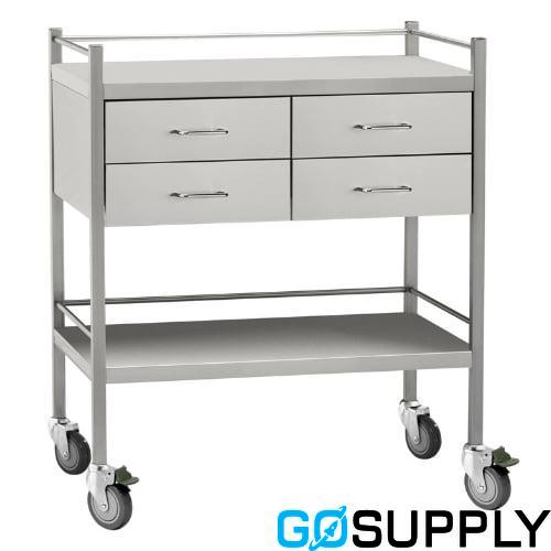 Stainless Steel Four Drawer Trolley - 600mmW x 500mmD x 970mmH drawers - x3
