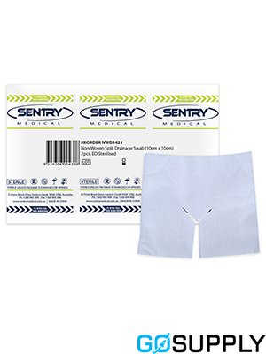 Sterile Non-Woven Y- Split Drainage Swab 10x10cm – Pkt/50