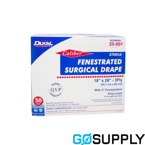 Sterile Fenestrated Surgical Drape with Adhesive Aperture, 200 x 300 cm, 18 x 5 cm