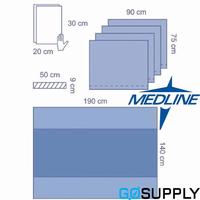 Sterile Head Drape with Adhesive Strip, 90 x 125 cm - Carton