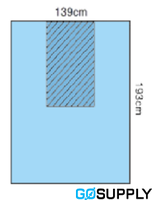 THREE-QUARTER DRAPE STERILE - Dimensions: 139CM X 193CM