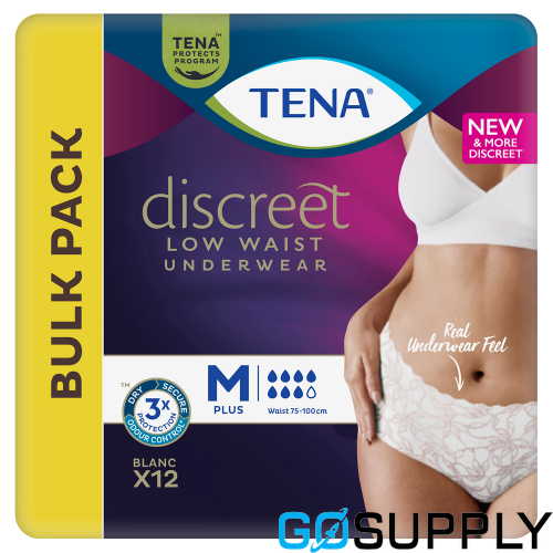 Tena Discreet Low Waist Plus Blanc Underwear (Medium)