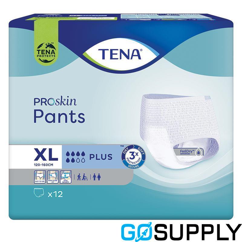 Tena Pants Plus - Size: Xlarge Pack Size: 12 x 4