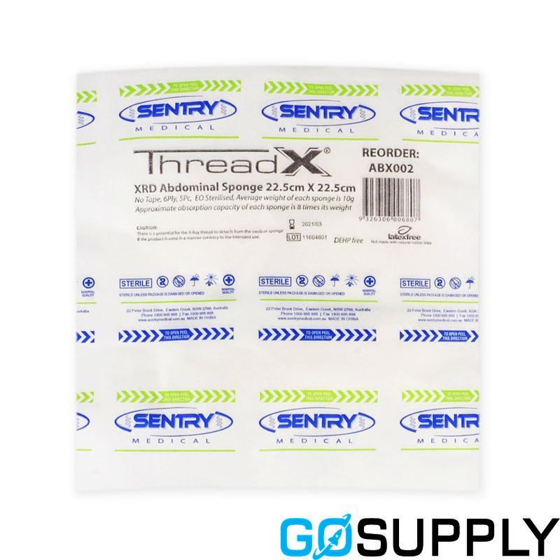 ThreadX® XRD Abdominal Sponge 30cm x 30cm 6ply no Tape (5pc) 