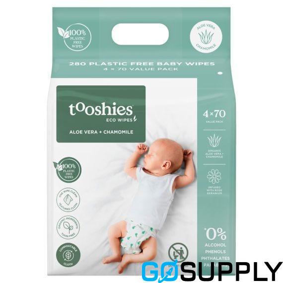 Tooshies Pure Baby Wipes Aloe Vera & Chamomile - Quantity: 70 pkt Quantity: x8