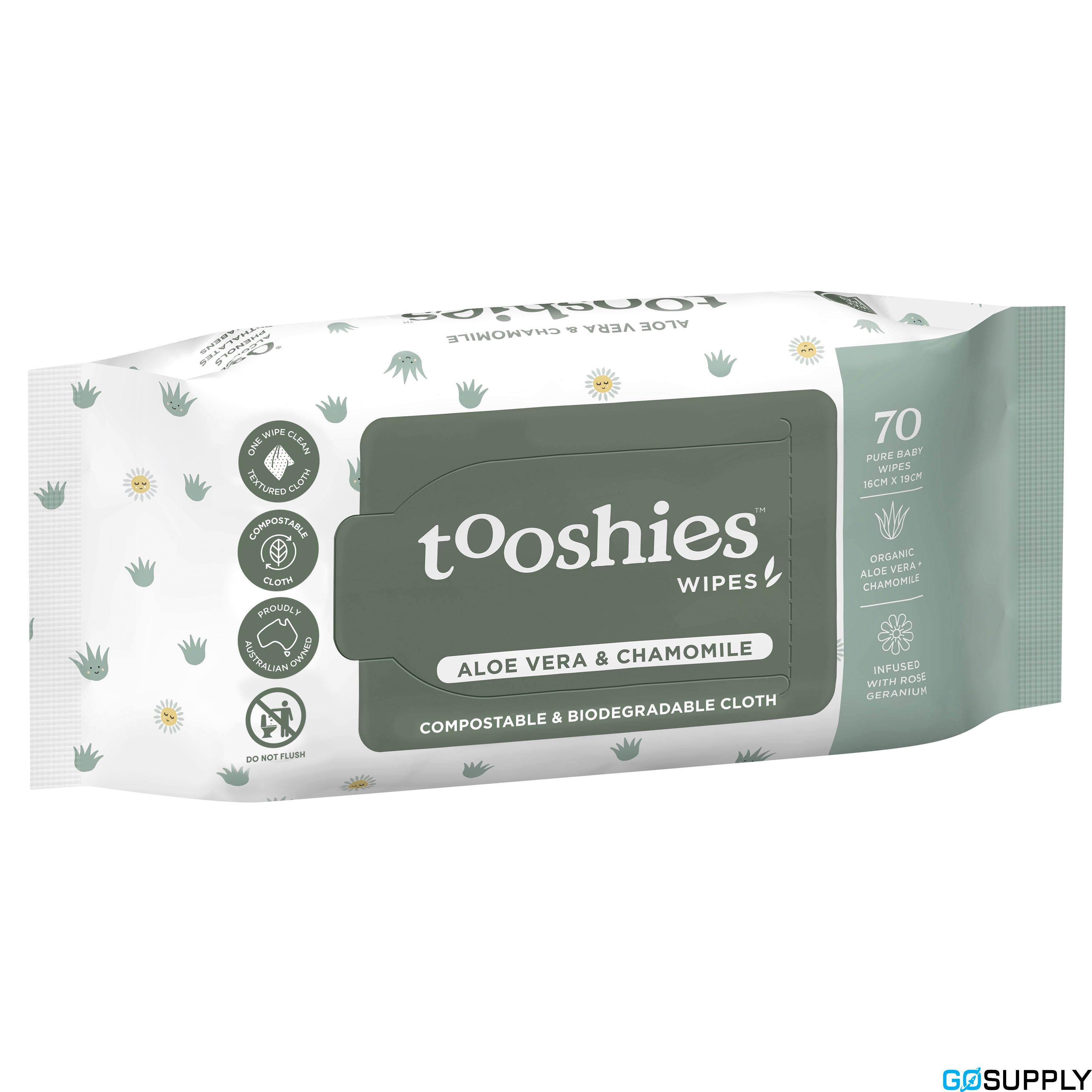 Tooshies Pure Baby Wipes Aloe Vera & Chamomile - Quantity: 70 pkt Quantity: x8