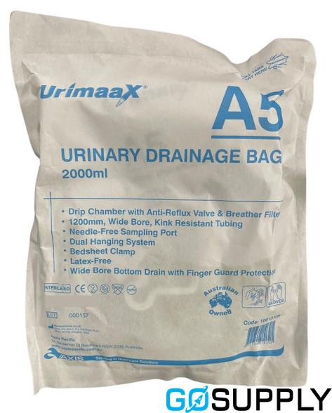 URIMAAX DRAINAGE BAG A5 WITH OUTLET 2000ML (STERILE)