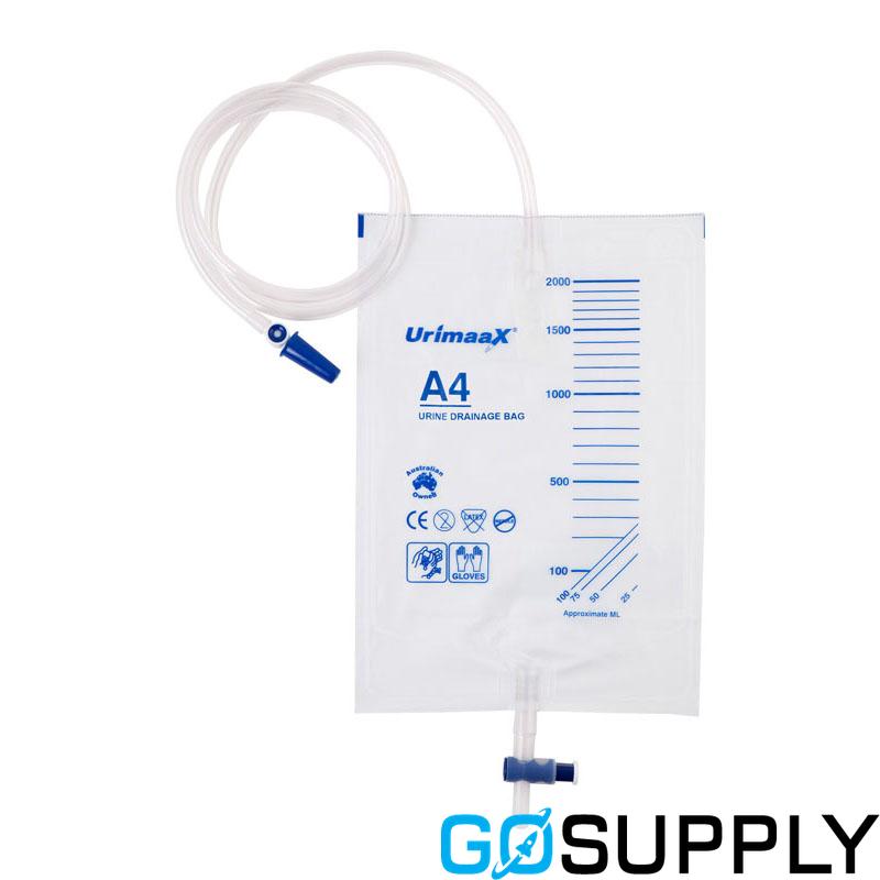URIMAAX URINARY BAG WITH OUTLET (Bottom Drain T Bar · 2000ml)