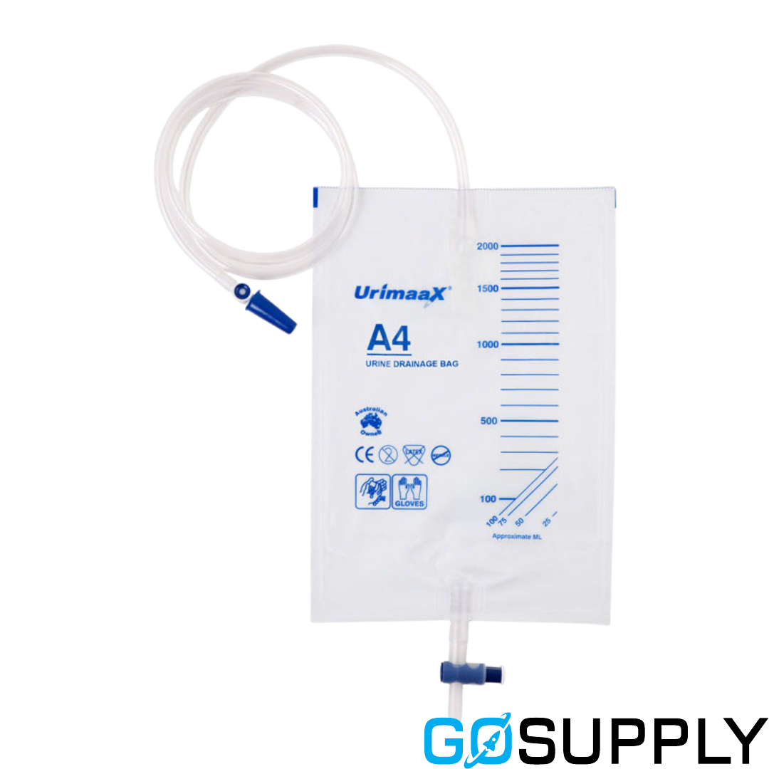 URIMAAX URINARY BAG WITH OUTLET - Type: Bottom Drain T Bar Capacity: 2000ml