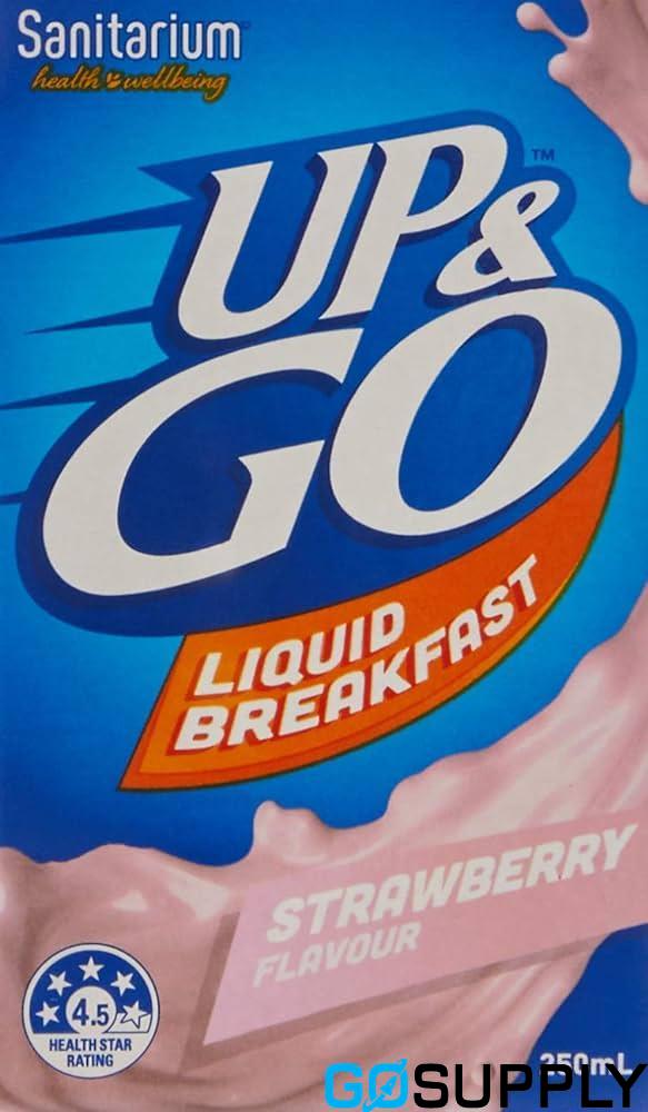 Up&Go Strawberry Flavored Liquid Breakfast - Nutritious and Ready-to-Drink x12