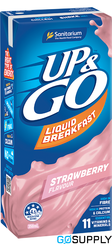 Up&Go Strawberry Flavored Liquid Breakfast - Nutritious and Ready-to-Drink x12