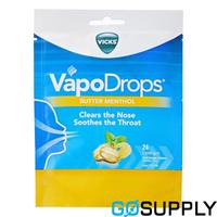 VICKS VAPODROPS - Flavour: BUTTER MENTHOL Pack Size: 24 - Packet (24 Single)