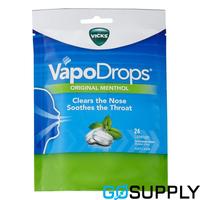 VICKS VAPODROPS - Flavour: ORIGINAL MENTHOL Pack Size: 24 - Packet (24 Single)
