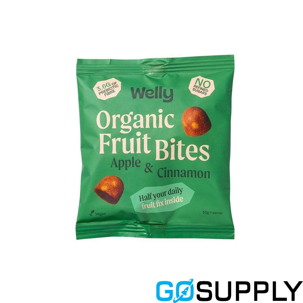 WELLY ORGANIC FRUIT BITES - Weight: 30G Display: 14 Flavour: Apple Pie (Apple & Cinnamon)