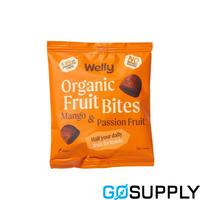 WELLY ORGANIC FRUIT BITES - Weight: 30G Display: 14 Flavour: Mango Tango (Mango & Passion Fruit) - Packet (14 Single)