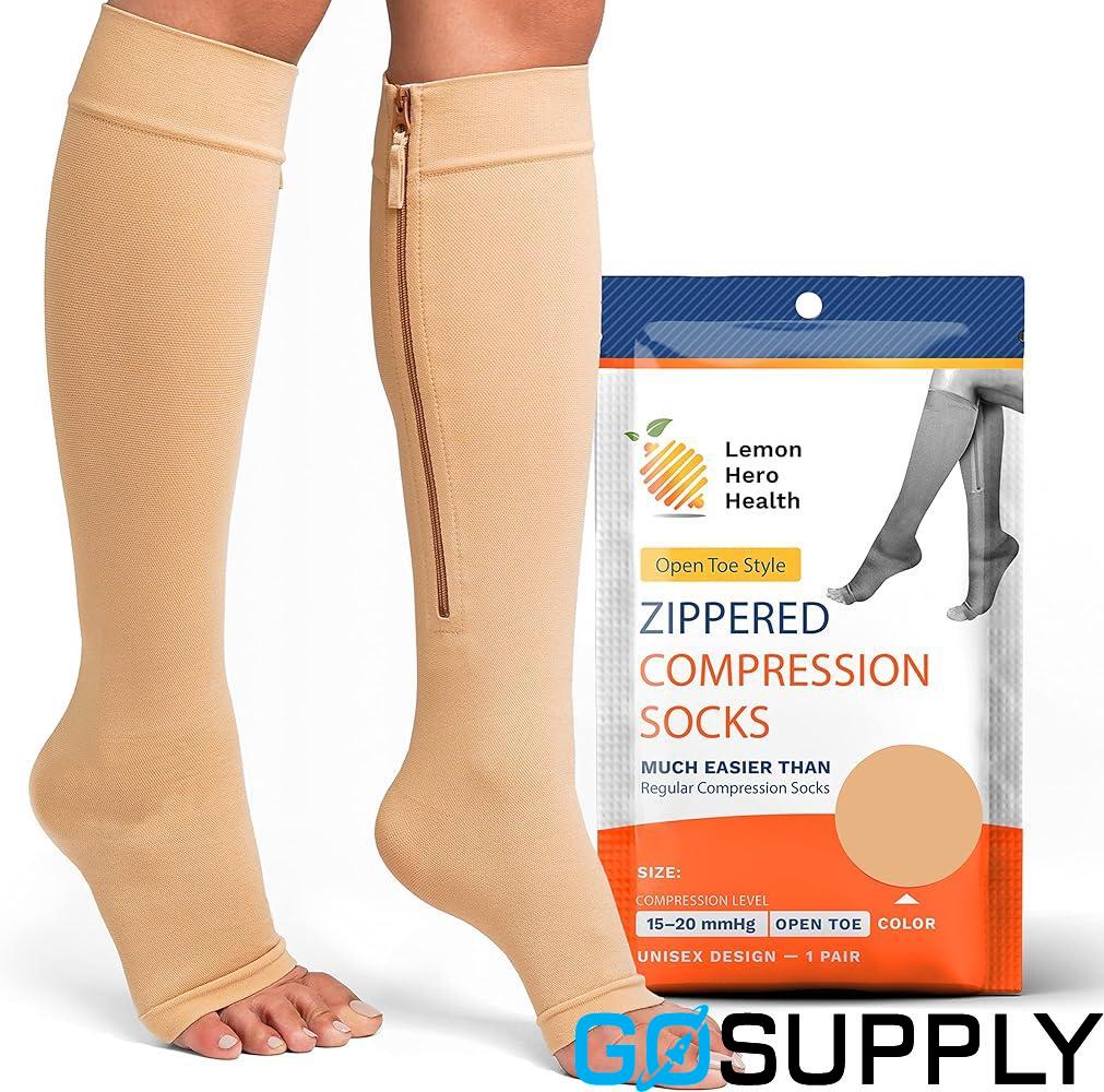 Zipper Toeless Compression Socks