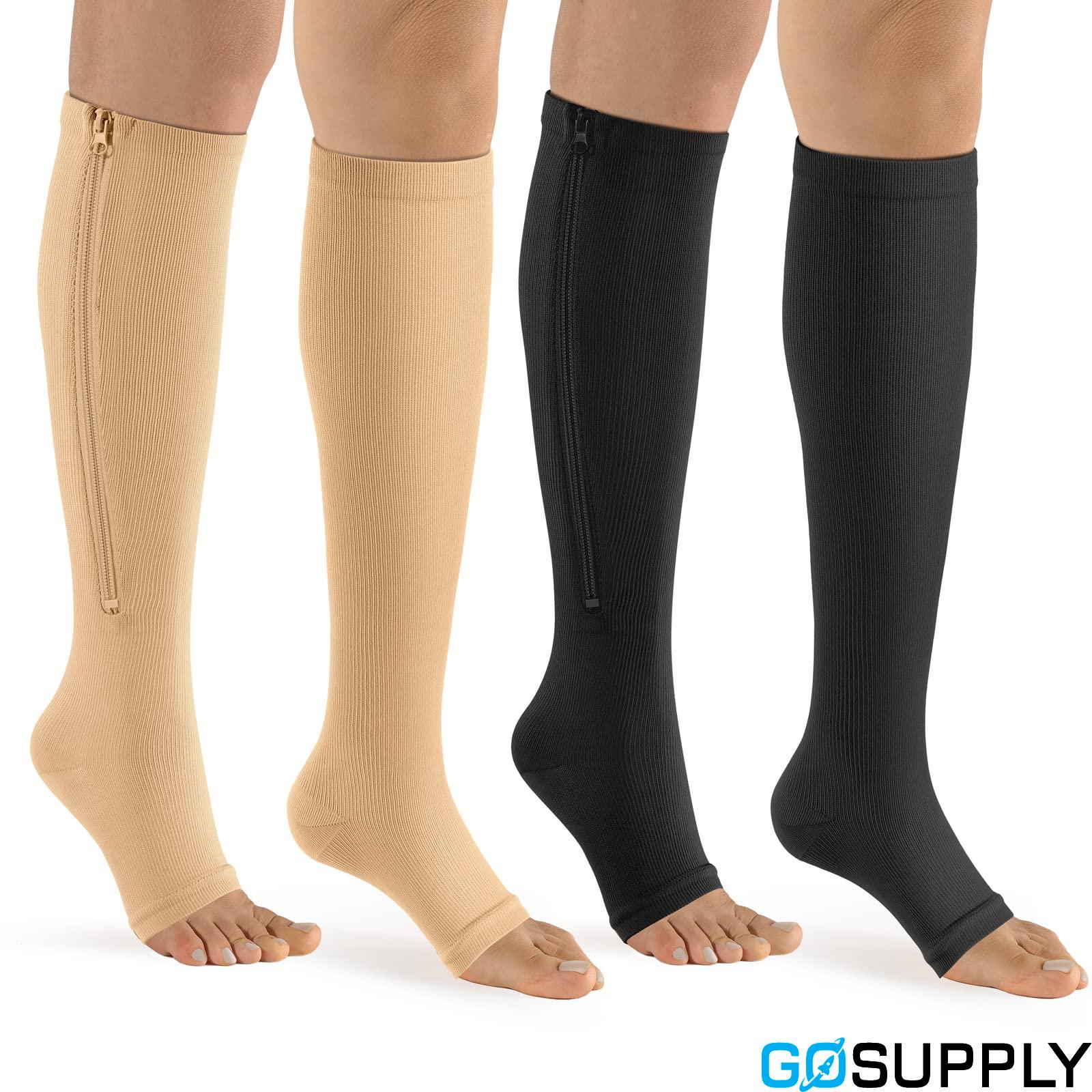 Zipper Toeless Compression Socks