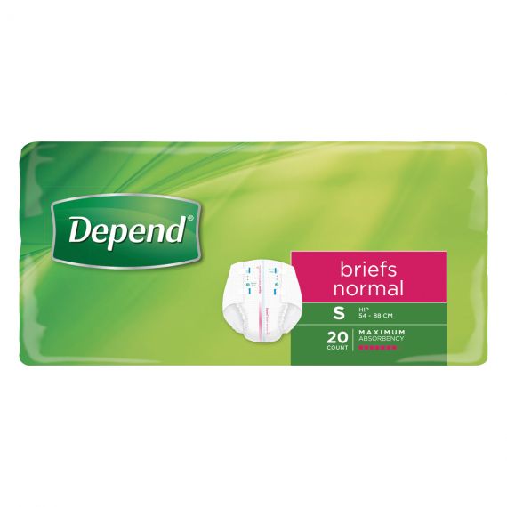 DEPEND NORMAL BRIEFS - Size: SMALL Pack Size: 3 X 20