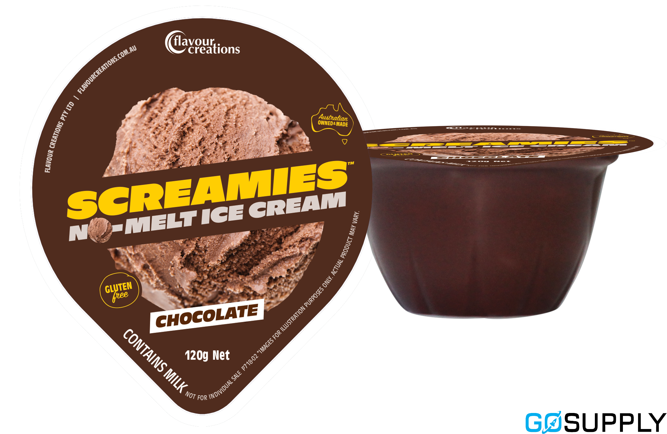 SCREAMIES (3KCAL) NO MELT ICE CREAM CHOCOLATE 120G, 36