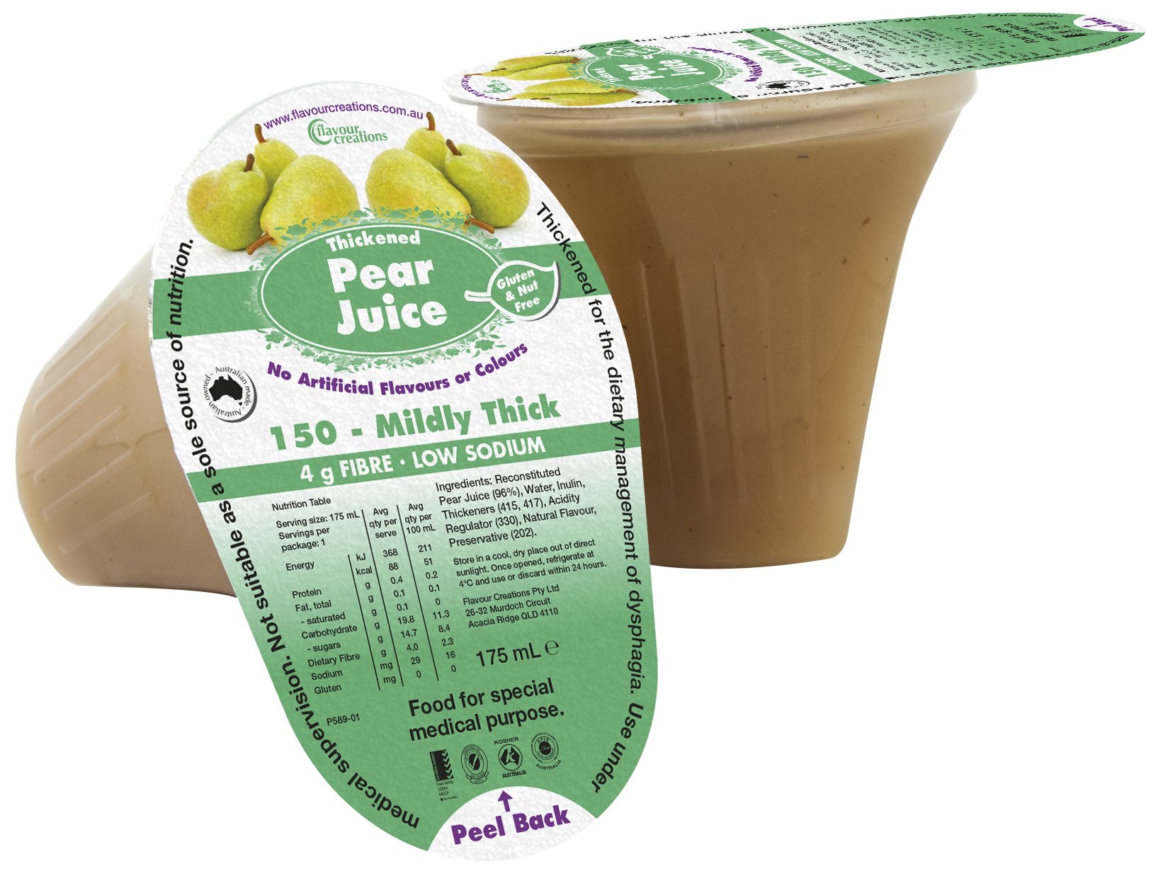 PEAR JUICE DRINK L2 MILDLY THICK 150 175ML, 24