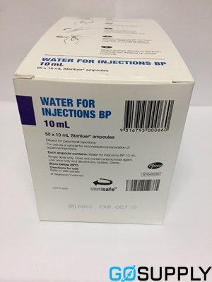 WATER FOR INJECTION BP POLYAMP - Volume: 10ML Pack Size: 50