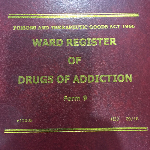 BOOK WARD REGISTER DRUG OF ADDICTION - Model: H32