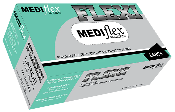 Mediflex Flexi Powder Latex Gloves Large 100s x10