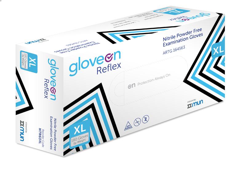 Reflex Nitrile Powder Free Exam Gloves - Size: XL Pack Size: Box/180