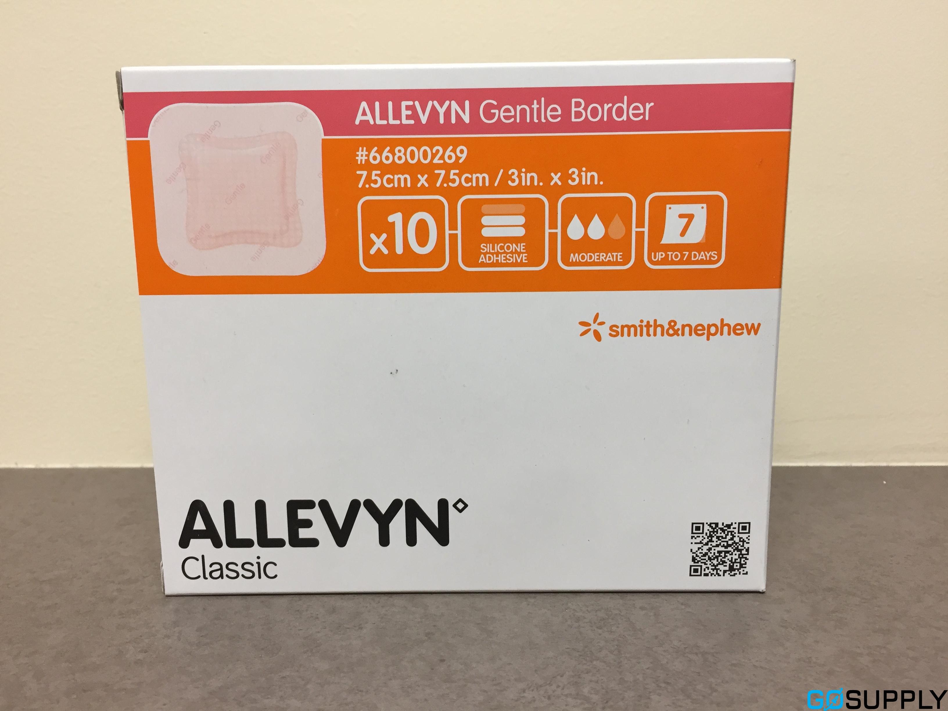 ALLEVYN GENTLE BORDER - Size: 7.5CM X 7.5CM Pack Size: 10