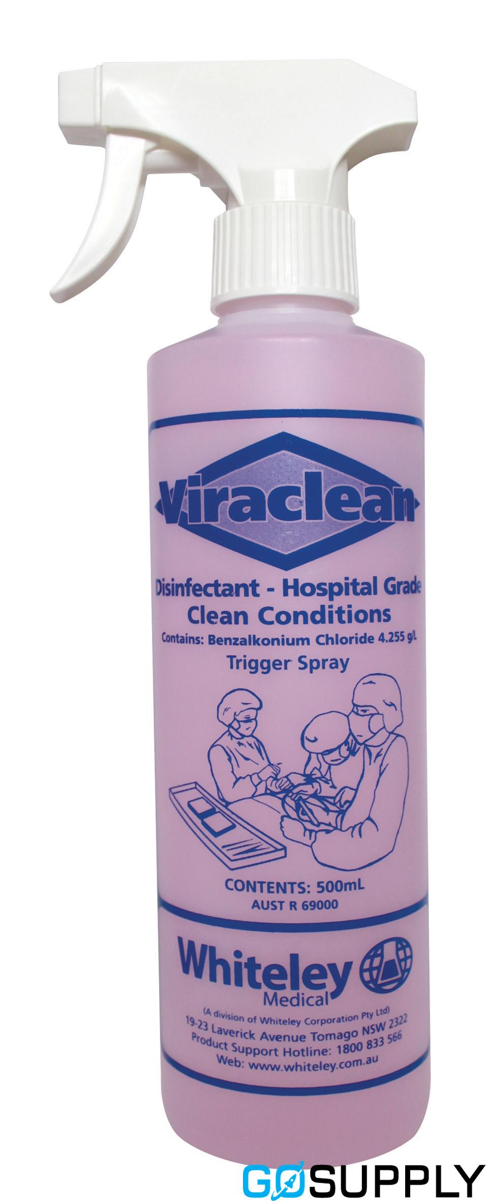 Viraclean ph Neutral Hospital Grade Disinfectant - Volume: 500mL Type: Spray Bottle